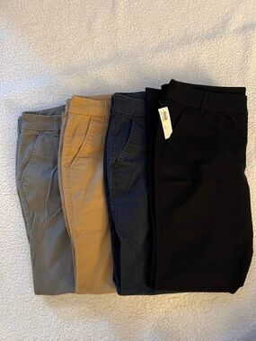 Old Navy Chino mid-rise boot cut Pants lot - Black NWT, Navy, Khaki, Gray  12P